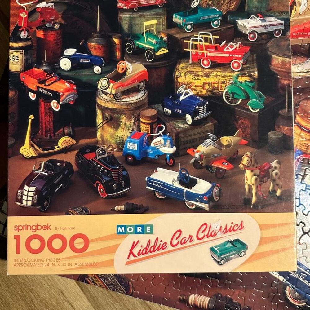 Springbok Kiddie Cars 1000 piece jigsaw puzzle complete